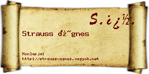 Strauss Ágnes névjegykártya