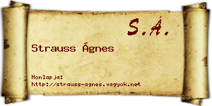 Strauss Ágnes névjegykártya